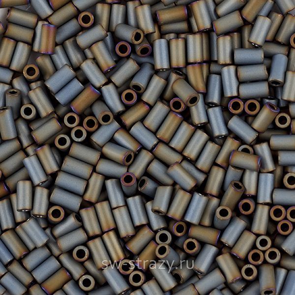 Бисер стеклярус 3 mm #0613 матовый радужный серый