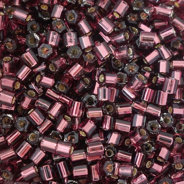 Шестиугольный 11/0 #0026C Внутреннее серебрение,  аметист