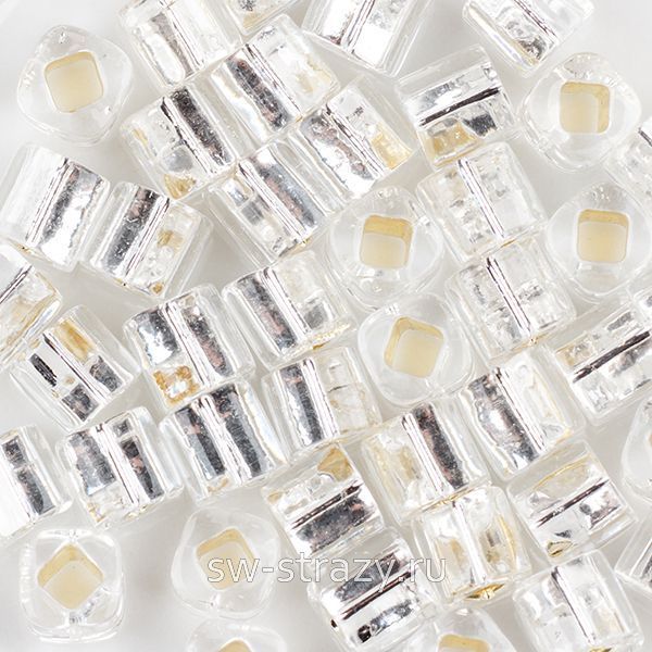 Бисер Cube 3 mm #0021 серебристый