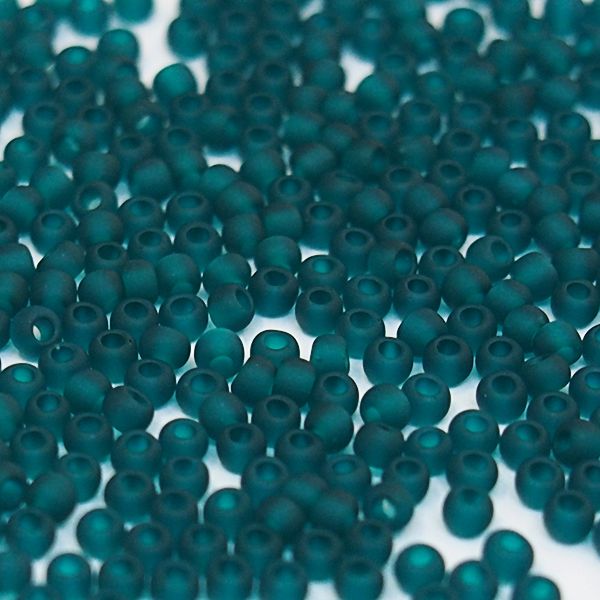 Бисер круглый 11/0 #0007BDF Матовый прозрачный, изумрудный