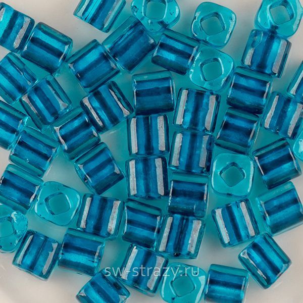 Бисер Cube 4 mm #0932 Окрашенный изнутри морская вода\капри